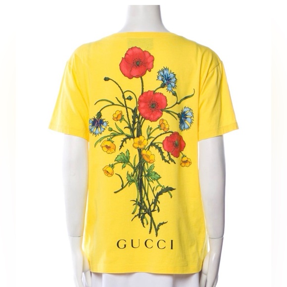 Gucci Other - Gucci Yellow Graphic Print Scoop Neck T-Shirt